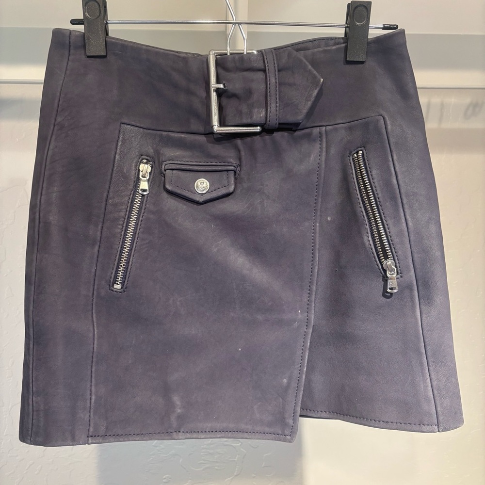 The Kooples leather skirt dark grey